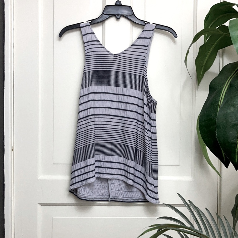 Anthropologie Deletta Open Back Striped Tank S